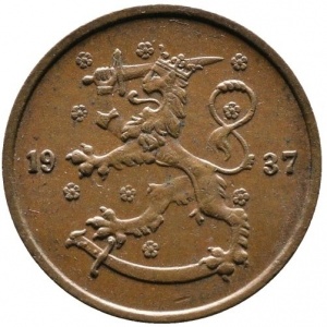 Аверс монеты Финляндия, 5 пенни, 1918-1940