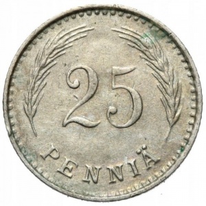 Реверс монеты Финляндия, 25 пенни, 1921-1940