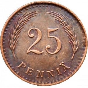 Реверс монеты Финляндия, 25 пенни, 1940-1943