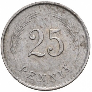 Реверс монеты Финляндия, 25 пенни, 1943-1945