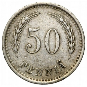 Реверс монеты Финляндия, 50 пенни, 1921-1940