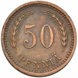 Реверс монеты Финляндия, 50 пенни, 1940-1943