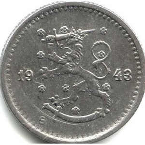 Аверс монеты Финляндия, 50 пенни, 1943-1948