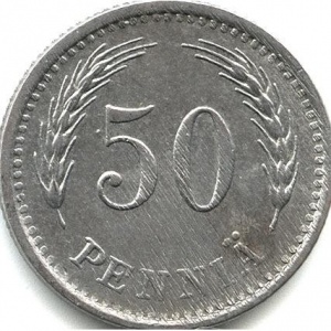 Реверс монеты Финляндия, 50 пенни, 1943-1948