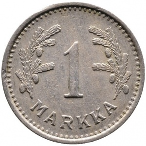 Реверс монеты Финляндия, 1 марка, 1928-1940