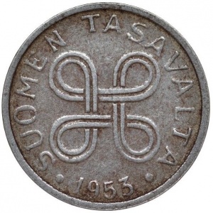 Аверс монеты Финляндия, 1 марка, 1952-1953