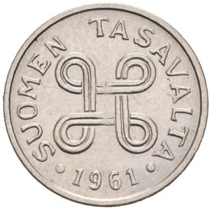Аверс монеты Финляндия, 1 марка, 1953-1962