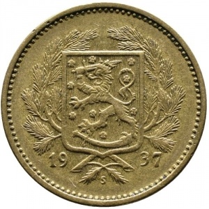 Аверс монеты Финляндия, 5 марок, 1928-1942