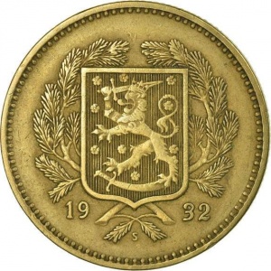 Аверс монеты Финляндия, 10 марок, 1928-1939