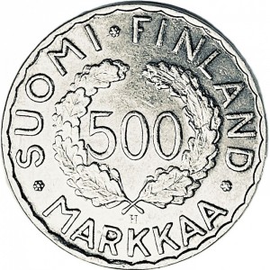 Аверс монеты Финляндия, 500 марок, 1951-1952, XV летние Олимпийские игры, Хельсинки 1952