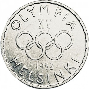Реверс монеты Финляндия, 500 марок, 1951-1952, XV летние Олимпийские игры, Хельсинки 1952
