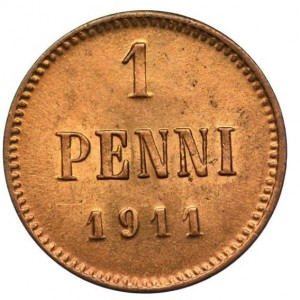 Реверс монеты Финляндия, 1 пенни, 1895-1916