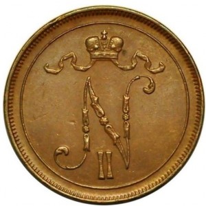 Аверс монеты Финляндия, 10 пенни, 1895-1917