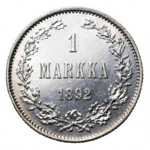 Реверс монеты Финляндия, 1 марка, 1872-1915