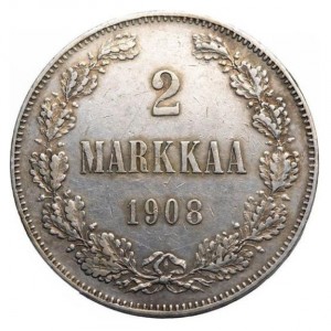 Реверс монеты Финляндия, 2 марки, 1874-1908