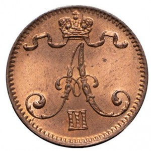 Аверс монеты Финляндия, 1 пенни, 1881-1894