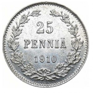 Реверс монеты Финляндия, 25 пенни, 1872-1917