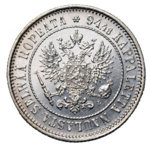Аверс монеты Финляндия, 1 марка, 1872-1915