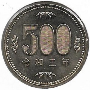 Реверс монеты Япония, 500 йен, 2019-2021