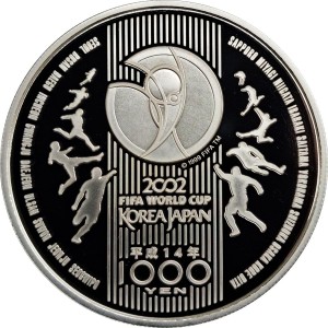 Реверс монеты Япония, 1000 йен, 2002, Кубок Мира по футболу 2002