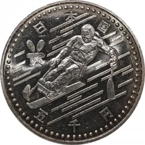 Аверс монеты Япония, 5000 йен, 1998, XVIII зимние Олимпийские Игры, Нагано 1998 - Паралимпийские игры