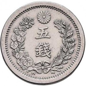 Реверс монеты Япония, 5 сенов, 1873-1877