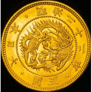 Аверс монеты Япония, 5 йен, 1872-1897