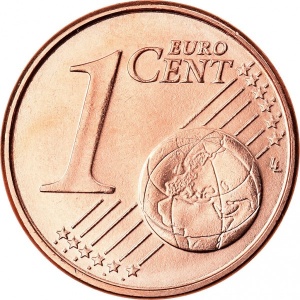Реверс монеты Италия, 1 евроцент, 2002-2026