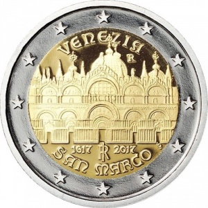 Аверс монеты Италия, 2 евро, 2017, 400 лет постройке Собора Святого Марка