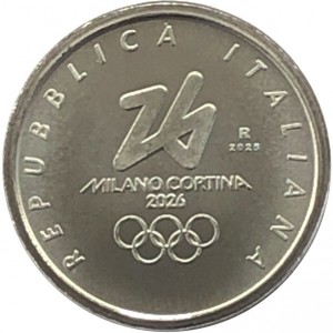 Аверс монеты Италия, ¼ евро, 2025, Зимние Олимпийские игры 2026 - Милан