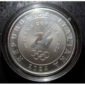 Аверс монеты Италия, 3 евро, 2024, Зимние Олимпийские игры 2026 - Талисман