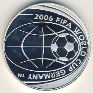 Реверс монеты Италия, 5 евро, 2004, Чемпионат мира по футболу 2006, Германия