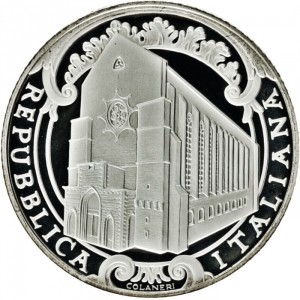 Аверс монеты Италия, 5 евро, 2010, Искусство Италии - Санта-Кьяра, Неаполь