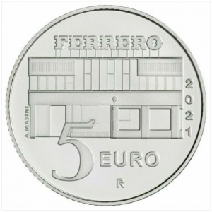 Реверс монеты Италия, 5 евро, 2021, Паста Nutella /белая/