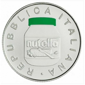Аверс монеты Италия, 5 евро, 2021, Паста Nutella /зеленая/