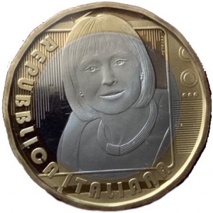 Аверс монеты Италия, 5 евро, 2023, Великие итальянские артисты - Рафаэлла Карра