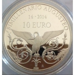 Реверс монеты Италия, 10 евро, 2014, 2000 лет со дня смерти Октавиана Августа