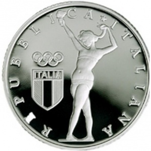 Аверс монеты Италия, 10 евро, 2014, 100 лет Олимпийскому комитету Италии