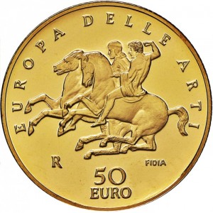 Реверс монеты Италия, 50 евро, 2006, Искусство в Европе - Греция