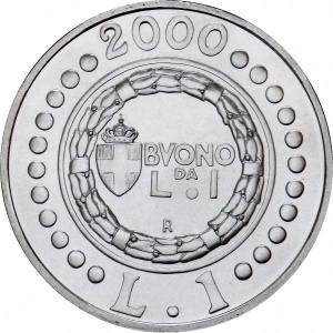 Реверс монеты Италия, 1 лира, 2000, История лиры - лира 1922 года