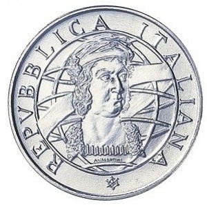 Аверс монеты Италия, 200 лир, 1989, 500 лет открытию Америки