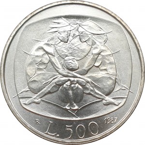 Реверс монеты Италия, 500 лир, 1987, Год семьи