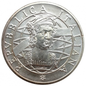 Аверс монеты Италия, 500 лир, 1989, 500 лет открытию Америки
