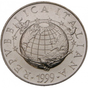 Аверс монеты Италия, 5000 лир, 1999, Миллениум - Земля