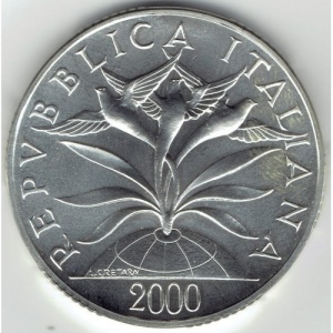 Аверс монеты Италия, 10.000 лир, 2000, Миллениум - Иисус
