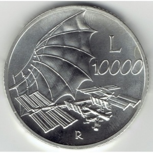 Реверс монеты Италия, 10.000 лир, 2000, Миллениум - Небо