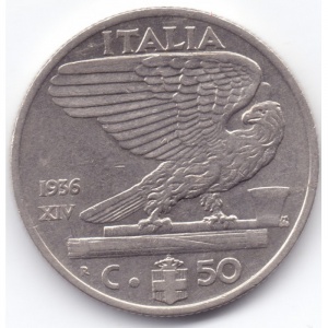 Реверс монеты Италия, 50 чентезимо, 1936
