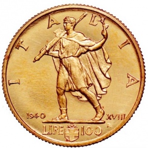 Реверс монеты Италия, 100 лир, 1937-1940