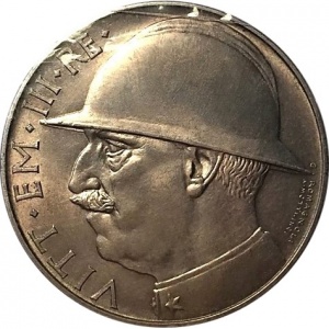 Аверс монеты Италия, 20 лир, 1928, 10 лет окончания Первой мировой войны