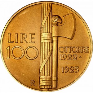 Реверс монеты Италия, 100 лир, 1923, 1-й год фашистского правительства Италии